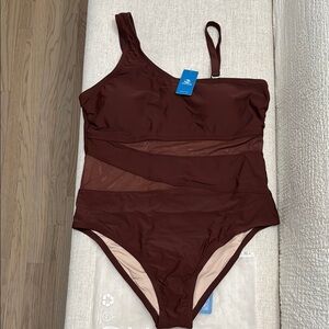 Cupshe One-Shoulder Brown Swimsuit